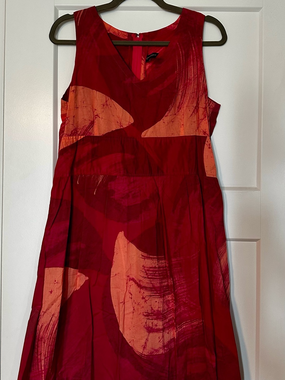 Sleeveless Batik Abstract Print Dress